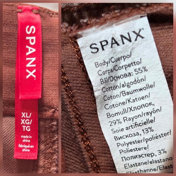 SPANX Pants Stretch Twill size XL - Approximately sz 12 Cropped, wide leg Rust - Picture 3 of 11